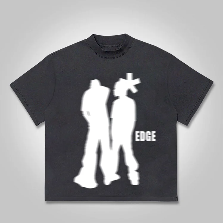 Simpfit Baumwoll-T-Shirt mit Street-Portrait-Edge-Grafikprint