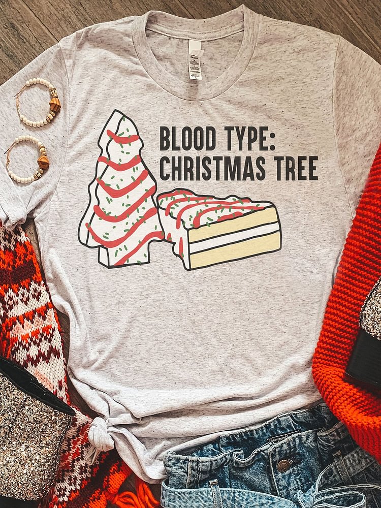 Bestdealfriday Blood Type Christmas Tree Tee
