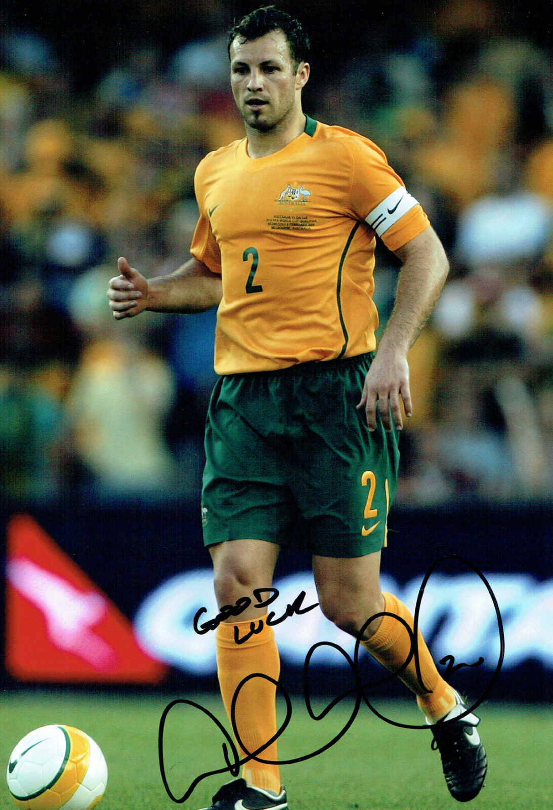 Lucas NEILL SIGNED Autograph 12x8 Photo Poster painting AFTAL COA Australia Football Legend RARE