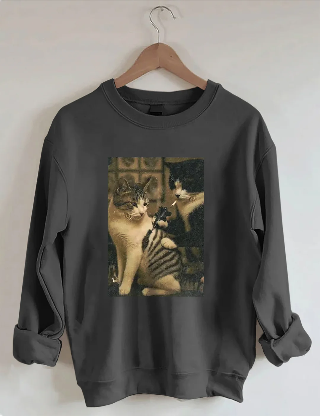 Funny Cat Tattoo Sweatshirt