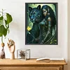 Diamond Painting -DIY Round Drill Woman&Leopard