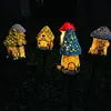 Solar Fairy-Tale Mushroom Cottage Landscape Pathway Light Waterproof LED Outdoor Lawn Lamp Courtyard Decoration Light for Spring Garden Walkway Patio Yard Backyard