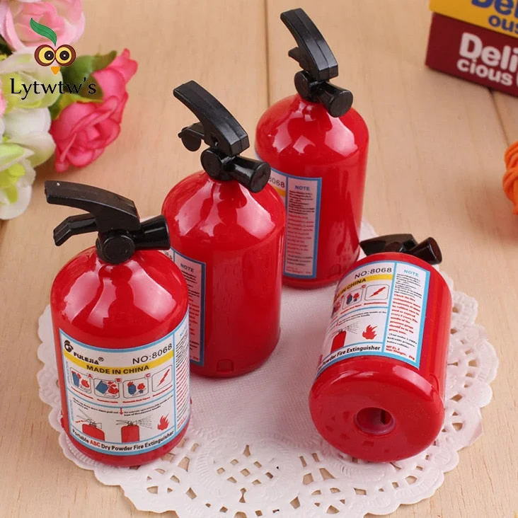 1 Pcs Fire Extinguisher Shape Creative Pencil Sharpener Student Stationery Kids Gifts Office School Supply nice things Novelty