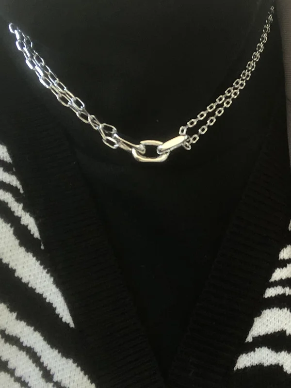 Chains Double Layered Necklaces Accessories