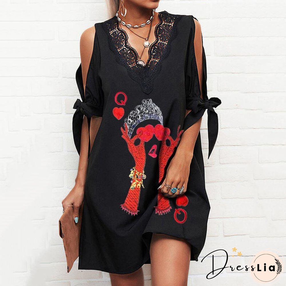 V-Necked Black Heart Dress