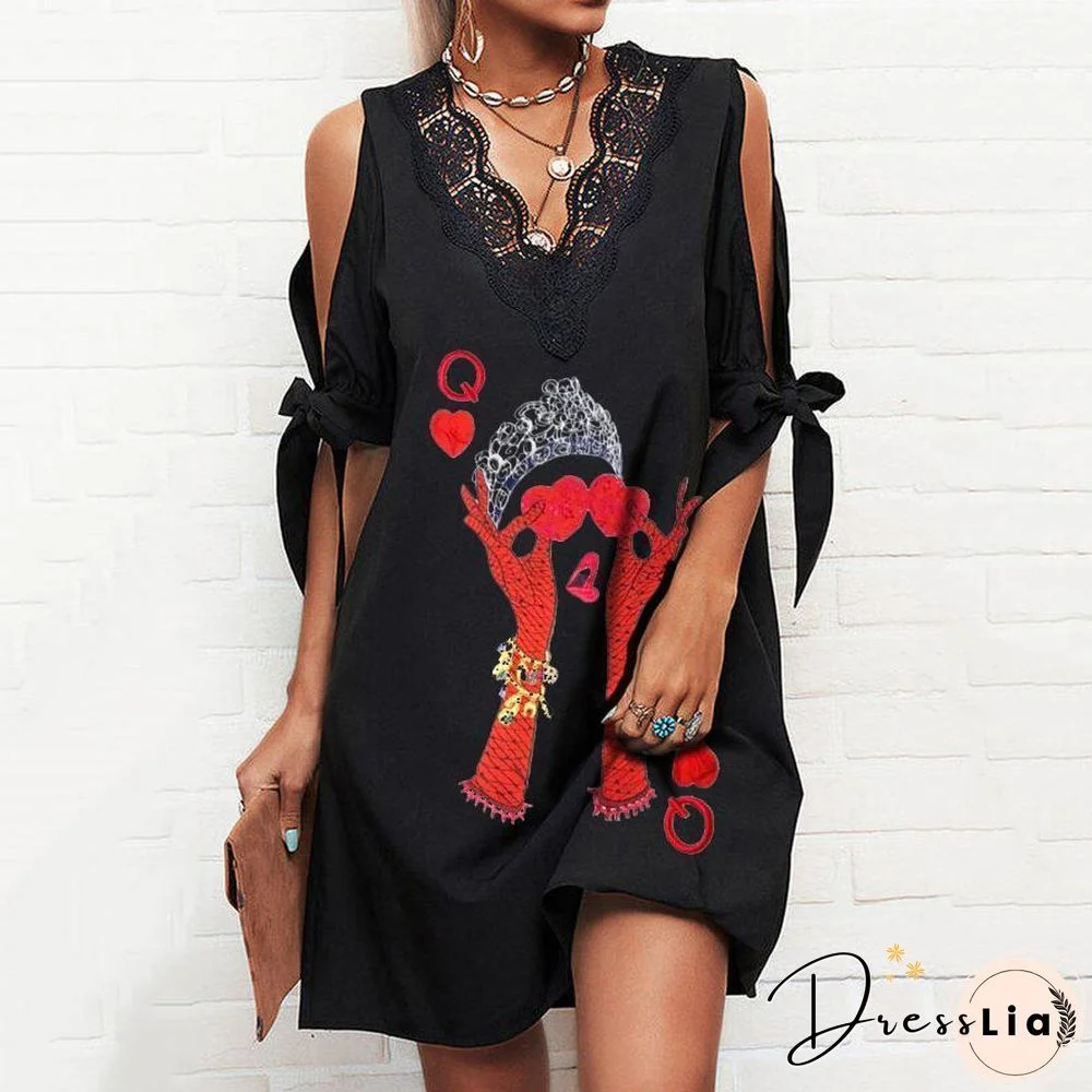 V-Necked Black Heart Dress