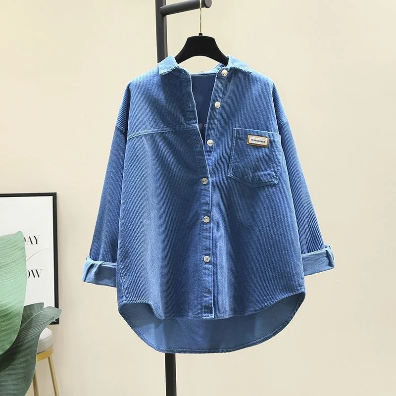 Athvotar Athvotar Wicked Long-Sleeved Shirt Women's Fashion Casual Korean Version Of The Long-Term Shirt Shirt