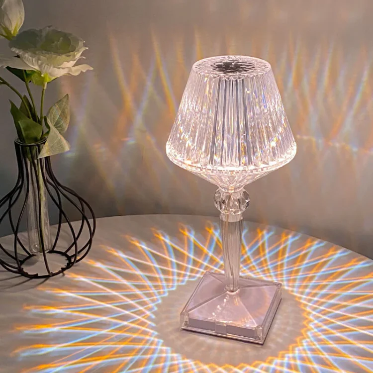 Modern Decorative Rechargeable Battery Crystal LED Table Lamp Atmosphere Lamp