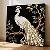 (25x25cm)DIY Pearl Painting Peacock Framed Handmade Pearl Material Art Kit Living Room Decor