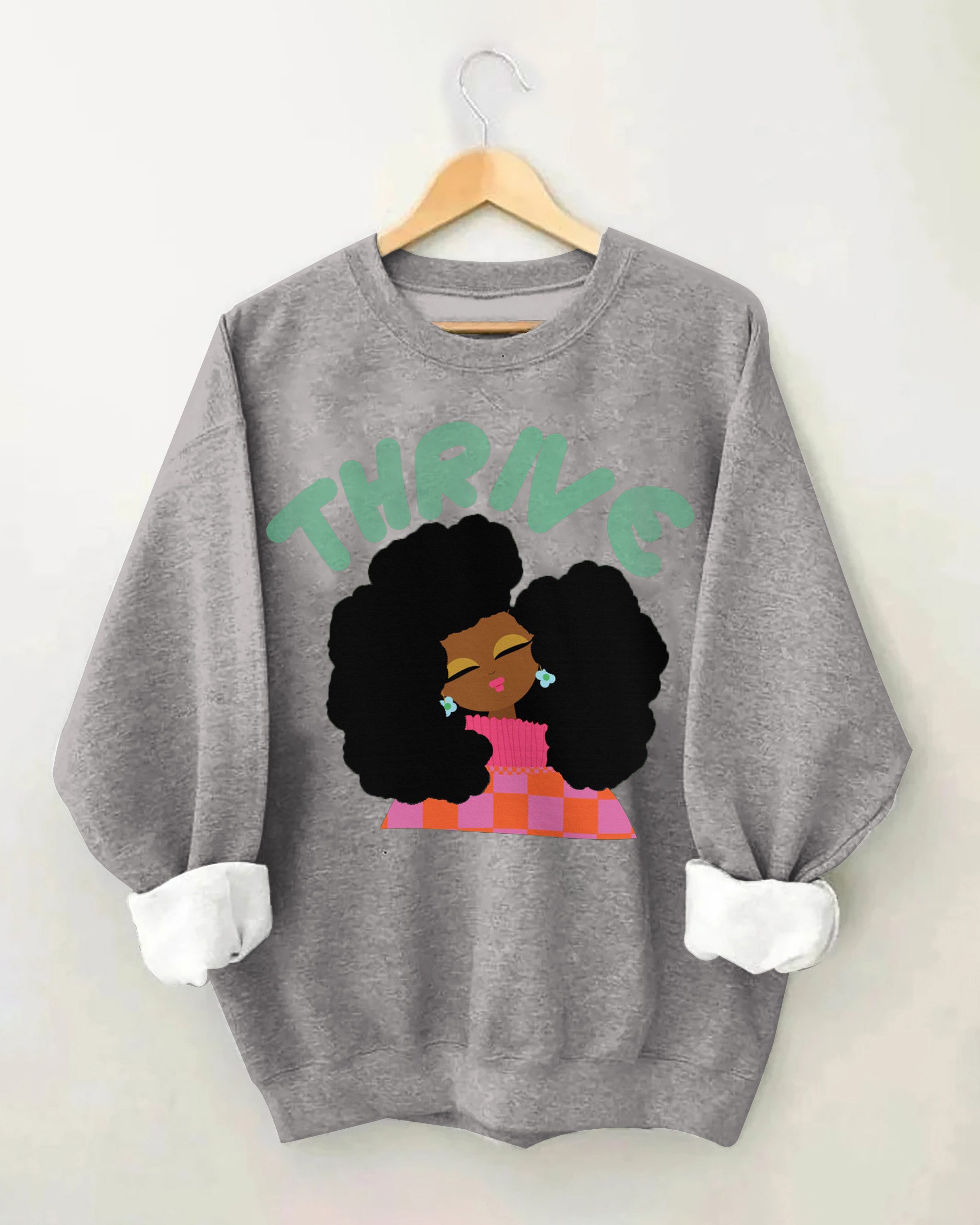 Fashionable And Fun Crew Neck Long Sleeve Casual Print Sweatshirt