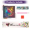 Diamond Painting -5D Full Round Drill Neon Rose Butterfly(40x40cm-Box Packagin)