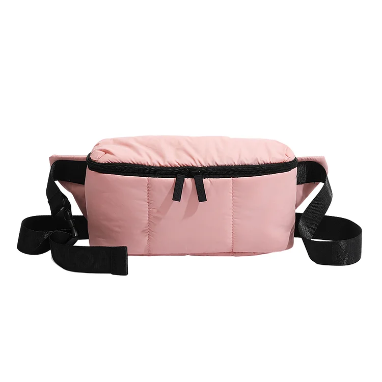 Casual Crossbody Bag Lightweight Chest Bag Tourism Hiking Camping (Pink)