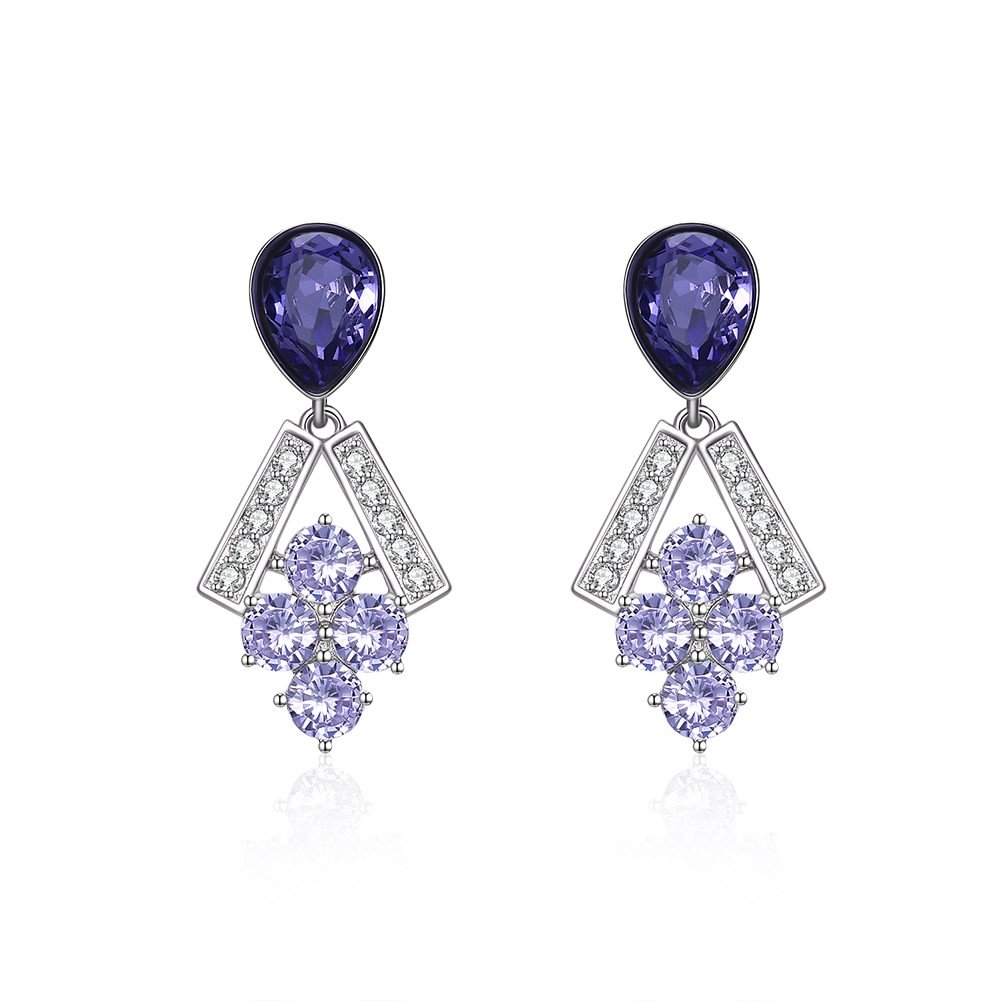 Grape Beaded Diamond Stud Earrings