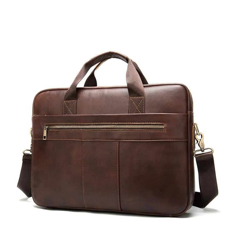 Mens Business Briefcase Vintage Leather Shoulder Bag