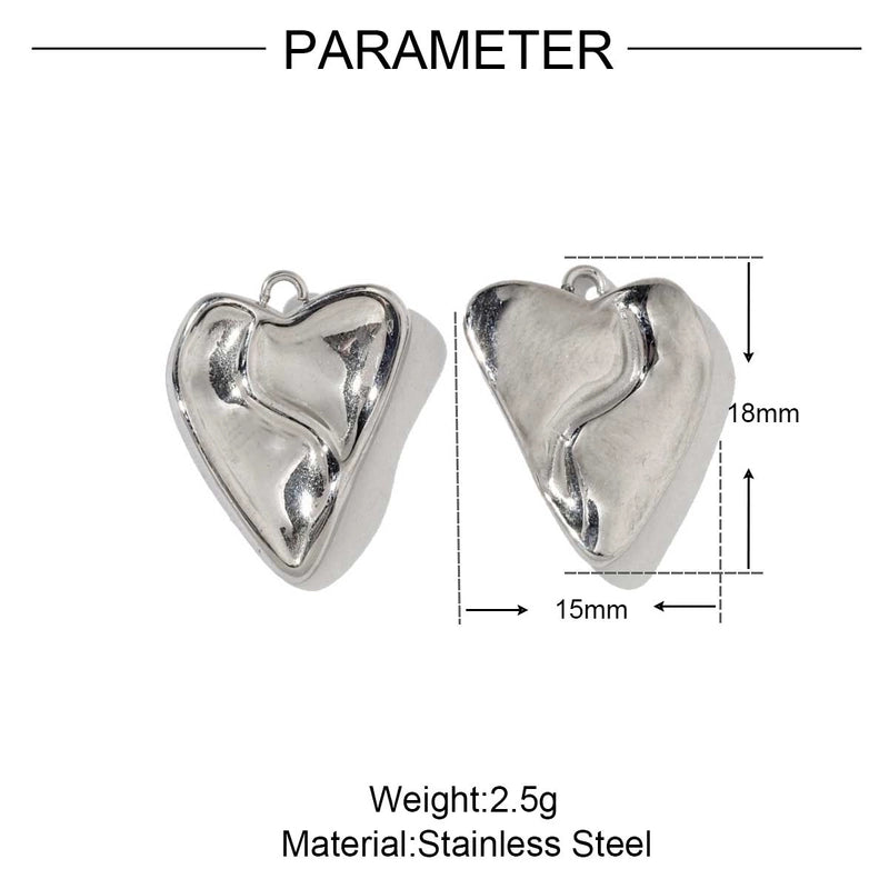 3 PCS/Package 13 * 12mm 13 * 14mm 16 * 18 Mm 201 Stainless Steel 18K Gold Plated Clouds Round Heart Shape Polished Pendant