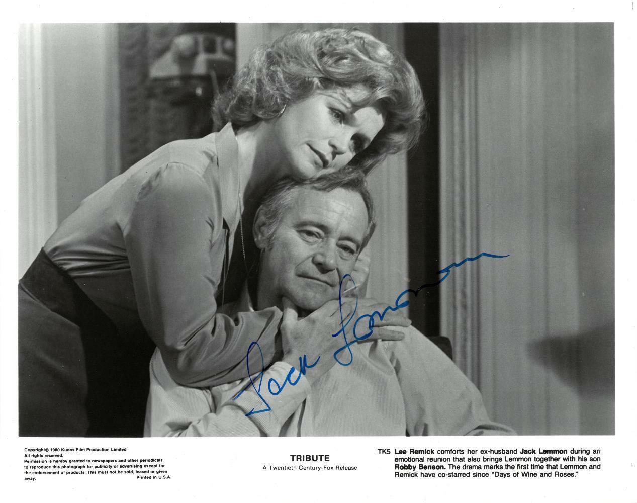 Jack Lemmon Signed Tribute Authentic Autographed 8x10 B/W Photo Poster painting BECKETT #T29411