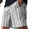 Men's Striped 17INCH Cotton Blend Shorts With Relaxed Fit And Side Pockets by Inlyline