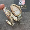 Bvlgari Serpenti Tubogas single-spiral Two-Tone 35mm Silver Dial Diamond Ladies Watch 103648 Super Clone
