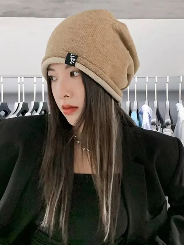 Pleated Split-Joint Knitted Hats