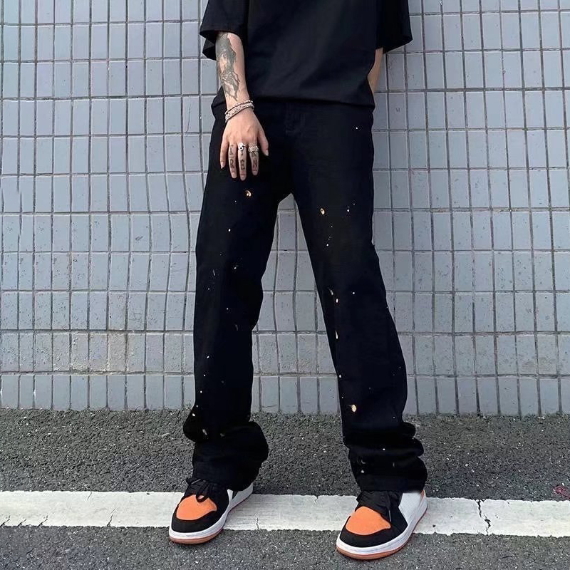 Sopula Casual Splattered Straight Jeans - Sopula｜Premium Graphic Tees & Graphic Clothing