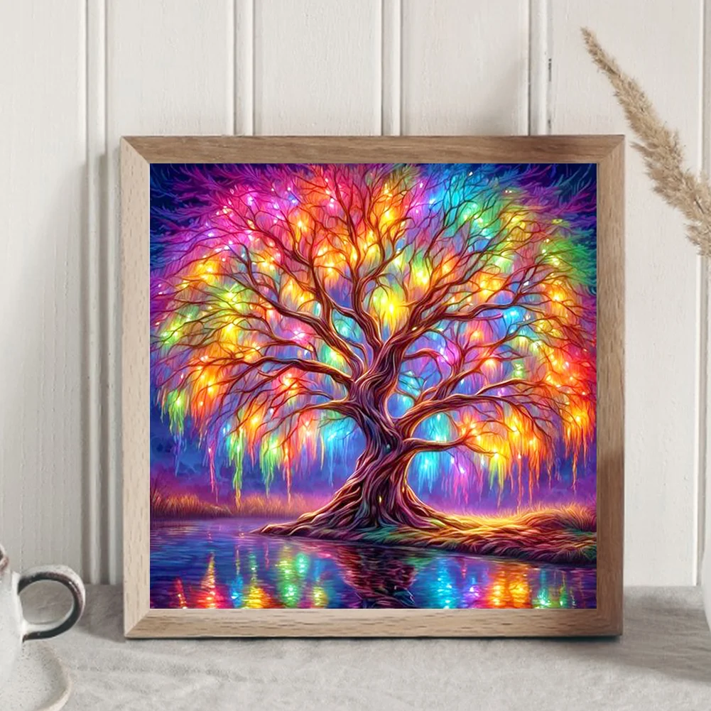 Diamond Painting - Full Round Drill - Colorful Tree(Canvas|30*30cm)