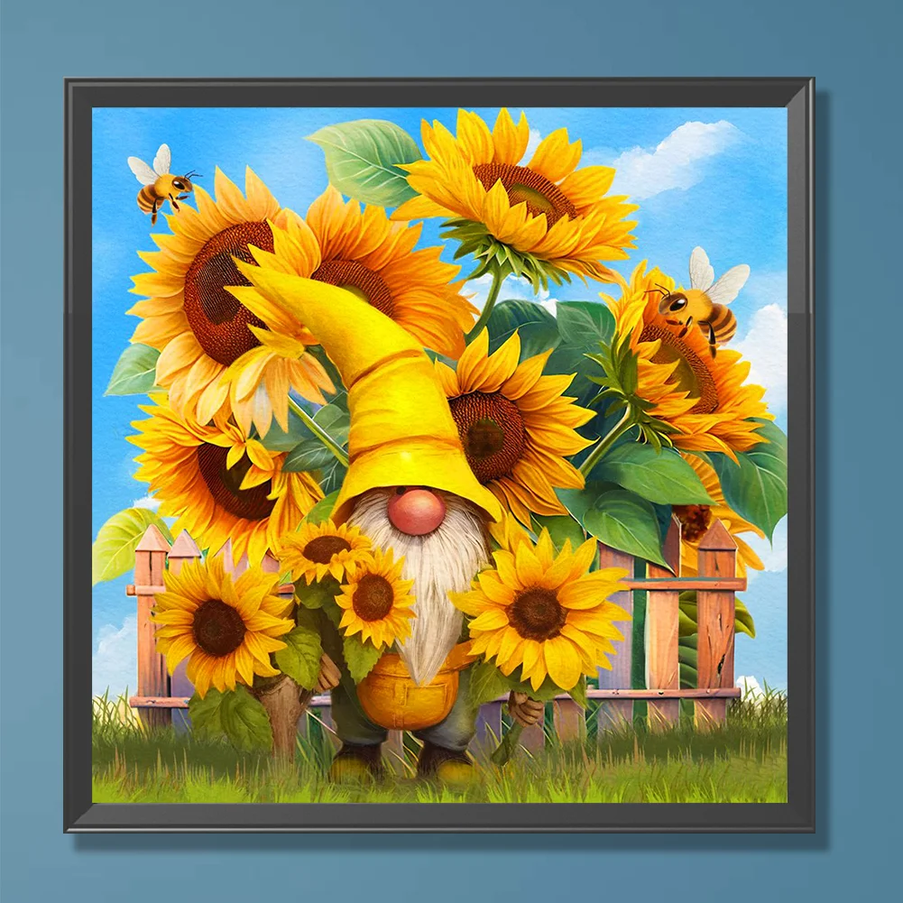 Diamond Painting - Full Round Drill - Sunflower Gnome(Canvas|30*30cm)