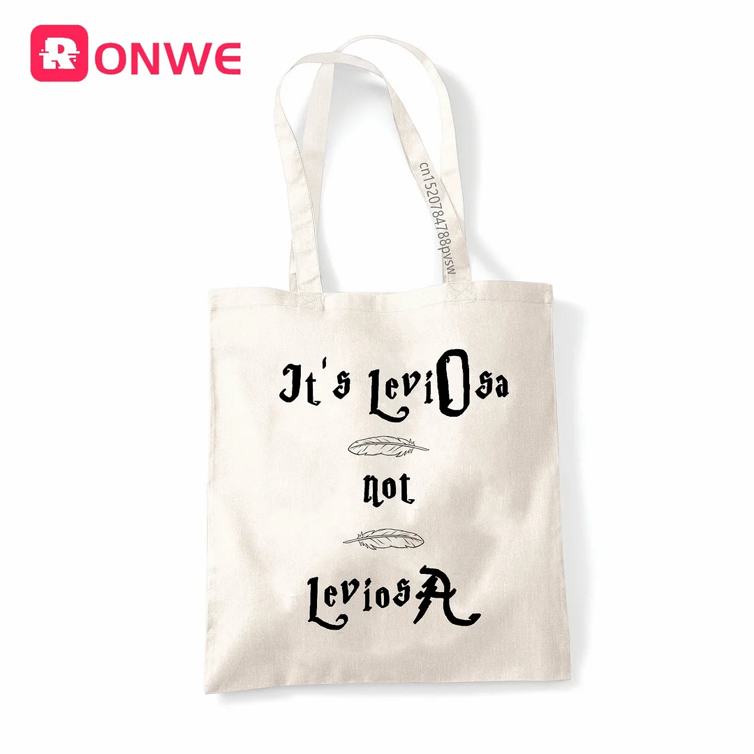 It's Leviosa Not LeviosA Reusable Women Shopping Canvas Bag Girl Tote Eco Shopper Shoulder Bags,Drop Ship