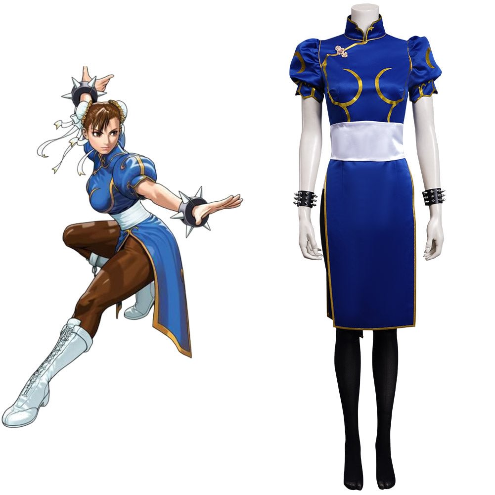 Street Fighter(SF) Chun Li Cosplay Kostüm Cheongsam Halloween Karneval Outfits