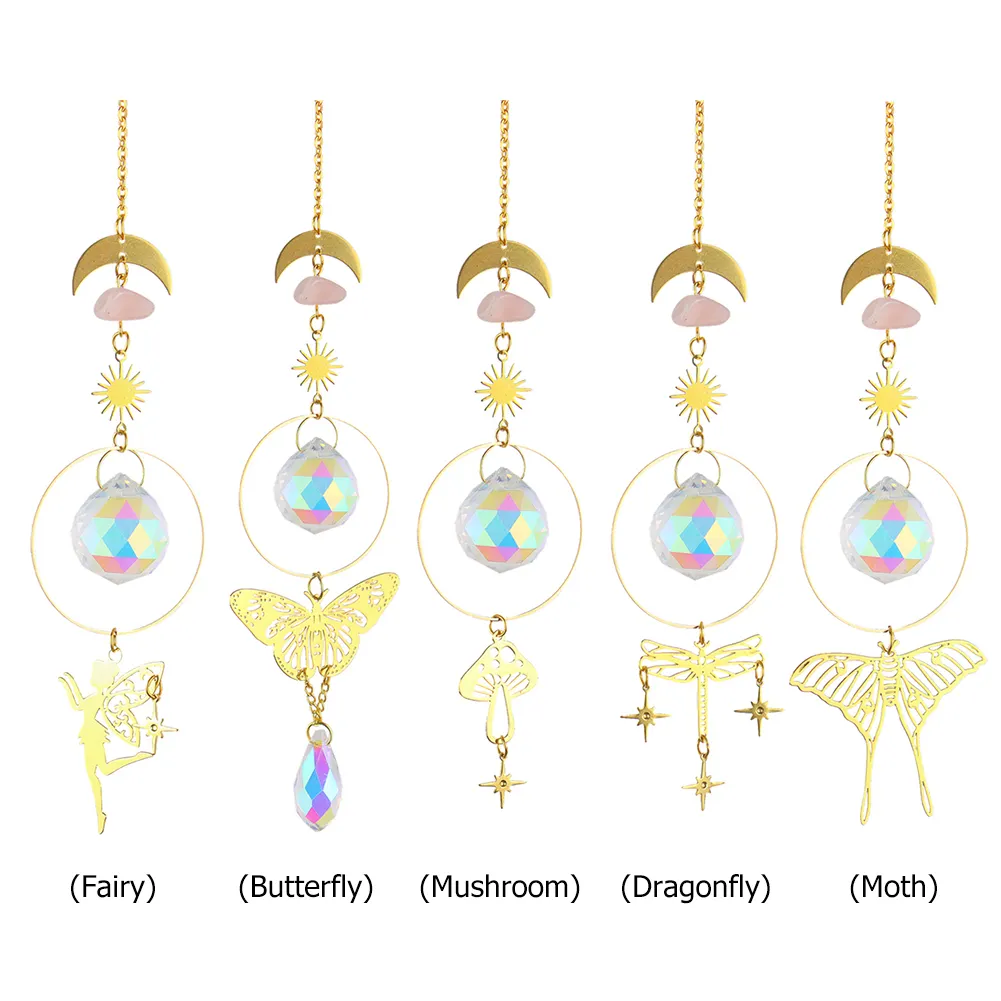 Crystal Wind Chime Prism Catchers Hanging Ornament Home Garden Decorations
