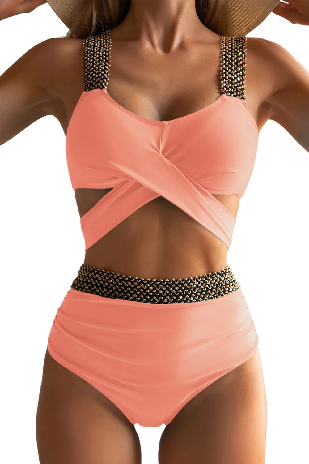 Uveng Uveng New Split Solid Color Swimsuit Female Bikini Triangle Sexy Slim Tall Waist Swimsuit