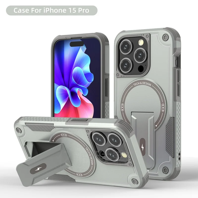 Armor Magnetic Invisible Bracket Apple Phone Case