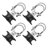 [US Local Warehouse] Pack of 4 Nylon Sliding Gate Rollers w/H-Shaped Wheel Groove Mini Nylon Track Wheel Roller Cantilevered Rail Fence Kit Sliding Hardware Kit for 4in Square Post 2in Fence Frame