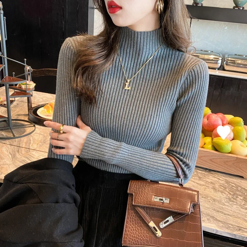 Uveng Uveng Collar Sweater Bottoming Women's Autumn And Winter 2024 New Clothes Fashion Knitted Shirt