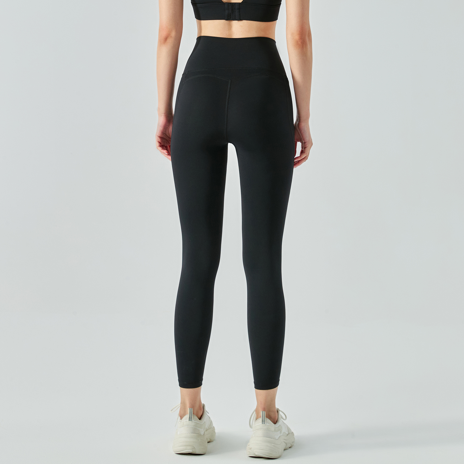 Buy women's high rise breathable moisture wicking spandex eco friendly workout yoga pants sports leggings of high quality on Hergymclothing Black