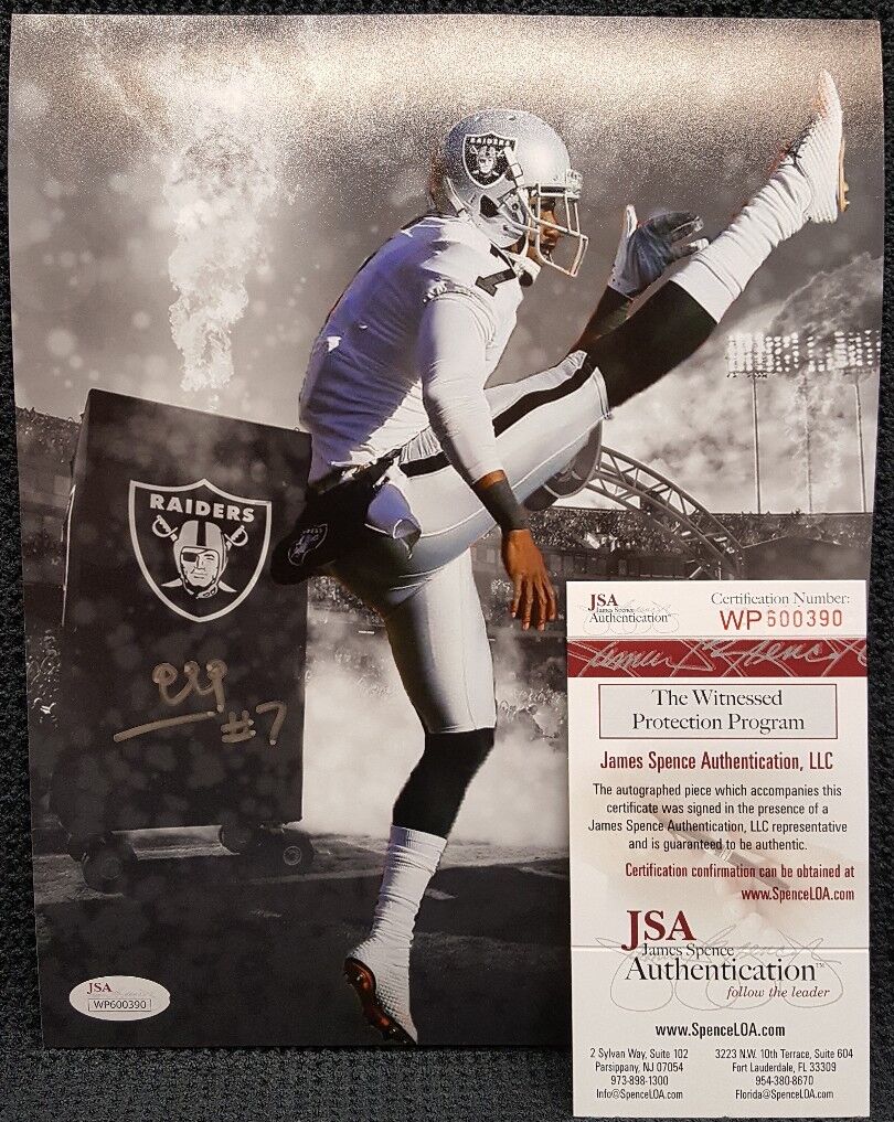 MARQUETTE KING Signed Autograph Oakland Raiders 8x10 Photo Poster painting. Witness JSA