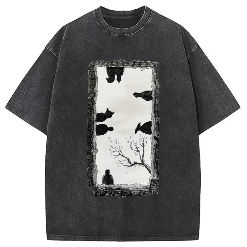 Cats Watching You Washed T-shirt artswardrobe