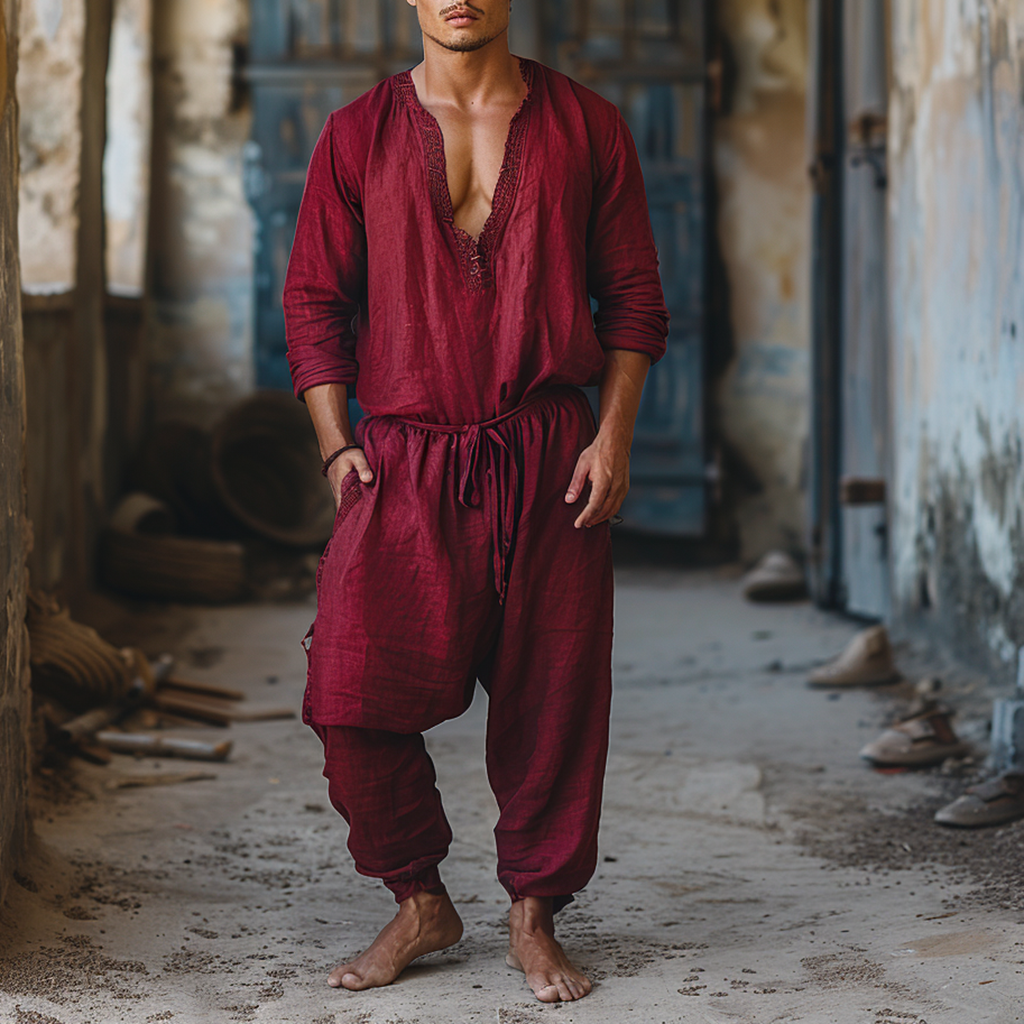 Men's Linen Jumpsuit-inspireuse