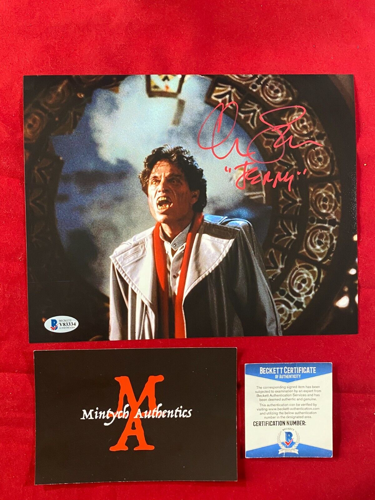 CHRIS SARANDON SIGNED 8x10 Photo Poster painting! FRIGHT NIGHT! JERRY! BECKETT COA! HORROR!