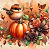 Diamond Painting-DIY Round Part AB Drill Pumpkin Bird(35*35CM)
