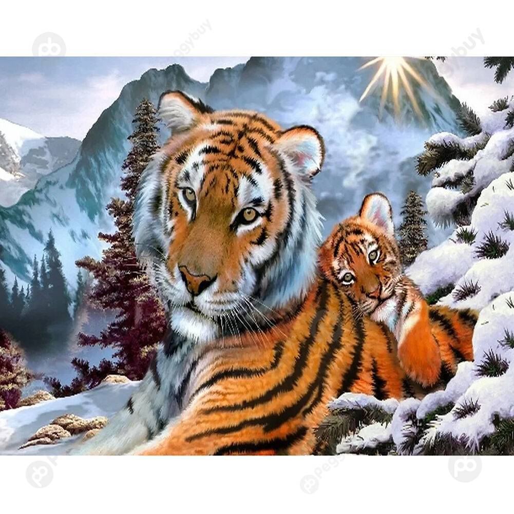 

40*50CM Paint By Numbers-Resting Tigers, 501 Original