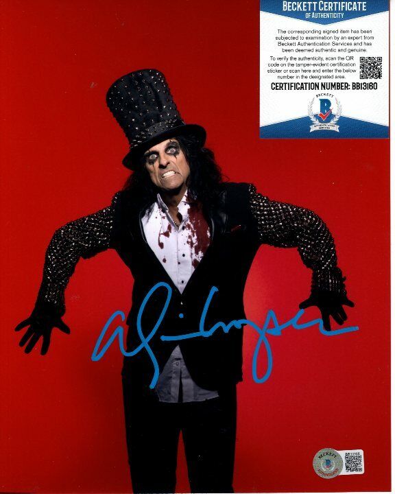 ALICE COOPER signed 8x10 Photo Poster painting Beckett BAS