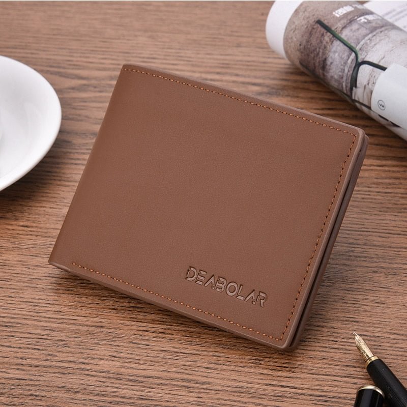 New Men's Wallet Fashion Smooth Soft Leather Cross-section Multi-function Wallet Tide Short Men's Wallet Quality Assurance