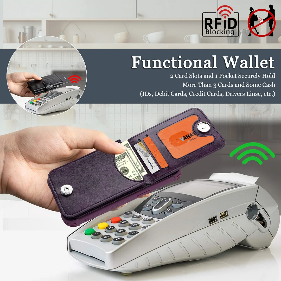 VANAVAGY Wallet Case Compatible for Galaxy S25 5G with Credit Card Holder and Coin Pocket