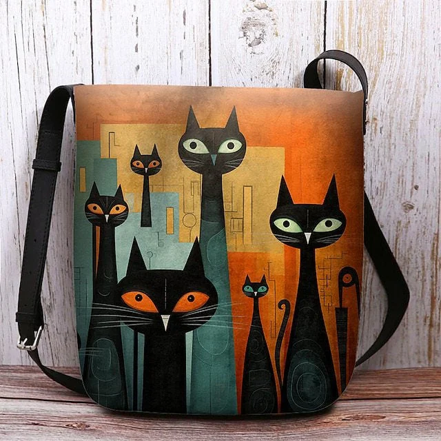 Style & Comfort for Mature Women Women's Cat Print Crossbody Bag