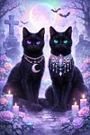 Luxury AB Velvet Diamond Painting Kit - Purple Cat