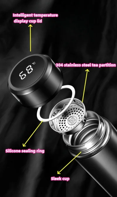 Intelligent Temperature Measuring Insulated Cup Car Cup
