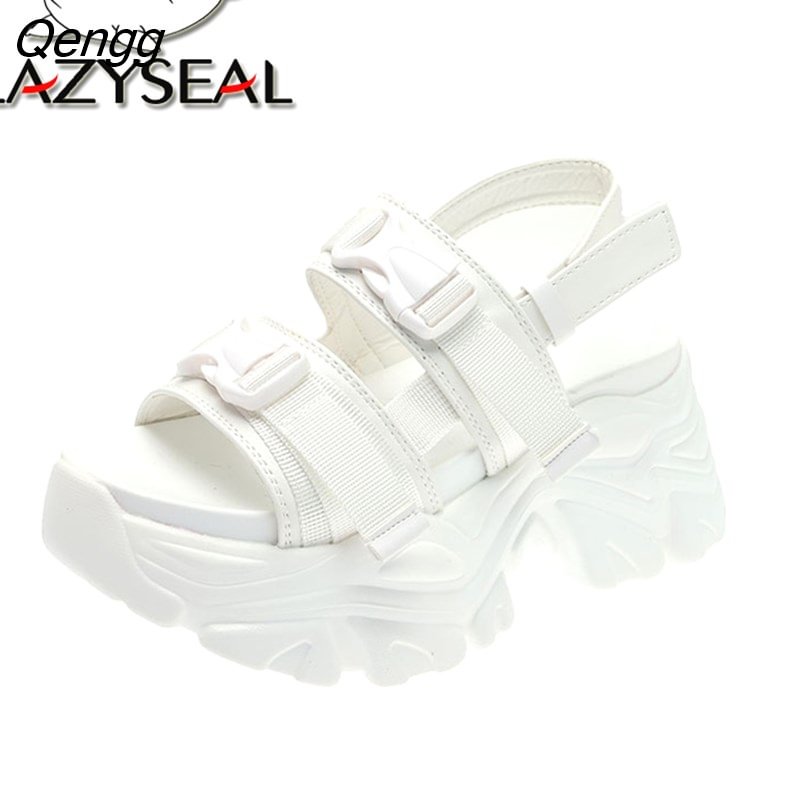 Qengg Women Platform Sandals Height Increasing Buckle Summer Beach Shoes Thick Sole Women Sandals Big Size 42 High Heels Shoe