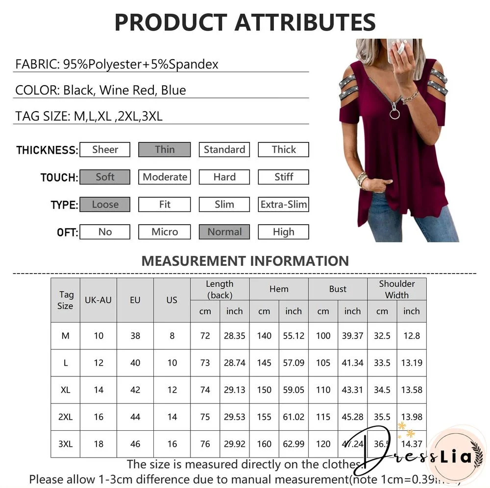 Summer Hollow Out Short Sleeve T-Shirts Women Sexy Zipper V-Neck Casual Ladies Tops Fashion Female Streetwear Blouse Tee D30