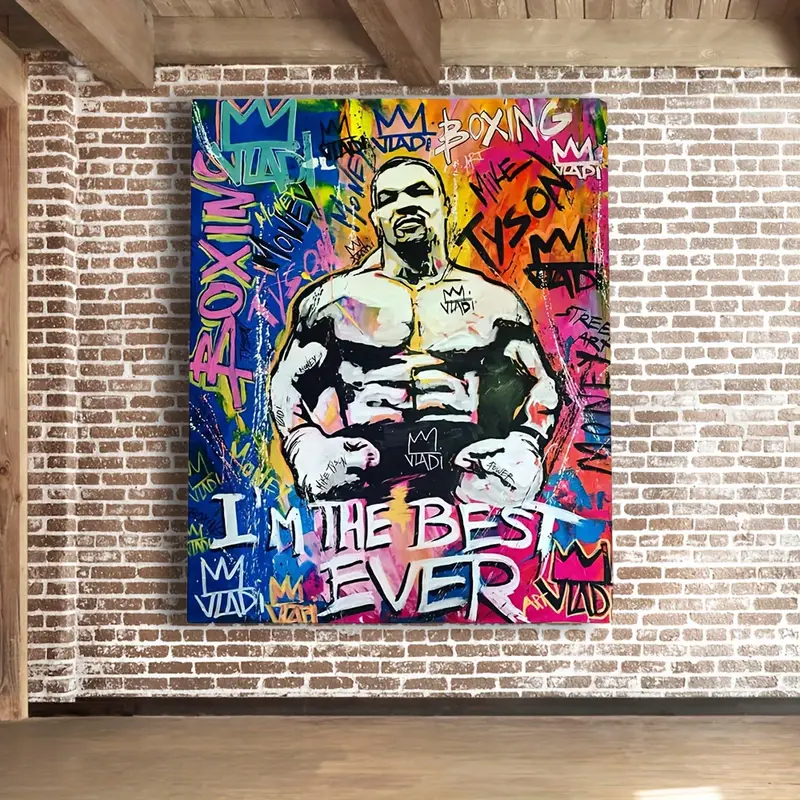 Mike Tyson Im The Best Ever Boxing Graffiti Canvas Wall Art 
