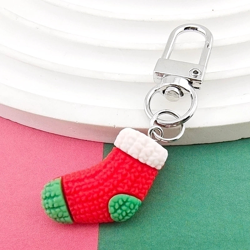 Cute Minimalist Snowman Snowflake Elk Alloy Resin Christmas Keychain